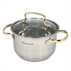 Кастрюля Bohmann BH 1416G 2.1 л 16см золотые ручки - фото 15556