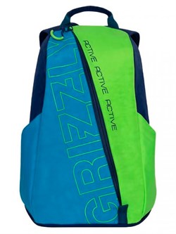 Рюкзак молодежный GRIZZLY 29х43х14 см, жатка, синий/салатовый, RQ-910-1 - фото 22826