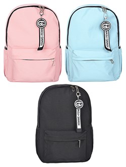 Рюкзак подростковый 43х30х12 см, 1 отделение, 3 кармана, с брелком, цвет в ассортименте - фото 26075