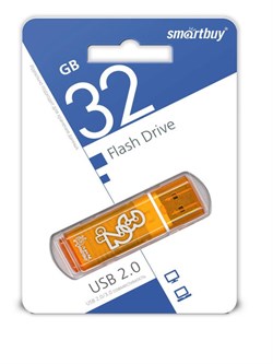 Накопитель USB Smartbuy Glossy series флешка 32GB  Orange - фото 27891