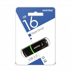 Накопитель USB Smartbuy  Paean флешка 16GB  Black - фото 28142