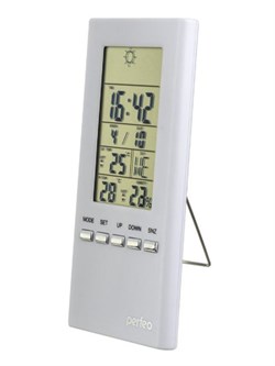 Часы Perfeo Meteo PF-S3331F/ А4598 метеостанция, белый,  время, температура, датчик уличной температуры, влажность - фото 28474