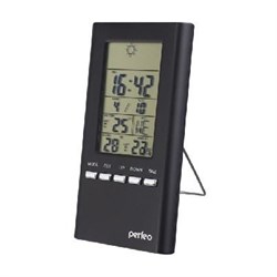 Часы Perfeo Meteo PF-S3331F/ А4599 метеостанция, черный,  время, температура, датчик уличной температуры, влажность - фото 28475