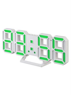 Часы-будильник Perfeo LUMINOUS 2 PF_B4922 LED, белый корпус, зеленая подсветка - фото 28478