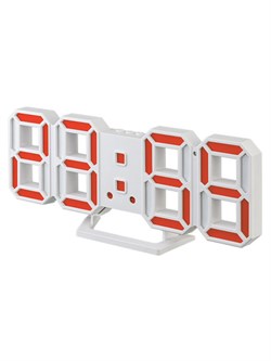 Часы-будильник Perfeo LUMINOUS 2 PF-6111 LED, белый корпус, красная подсветка - фото 28480
