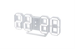 Часы-будильник Perfeo LUMINOUS LED, белый корпус, белая подсветка - фото 28485