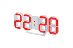 Часы-будильник Perfeo  LUMINOUS PF-663 LED, белый корпус, красная подсветка - фото 28487