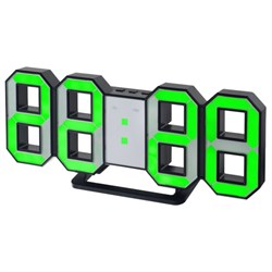 Часы-будильник Perfeo  LUMINOUS PF-663 LED, черный корпус, зеленая подсветка - фото 28489