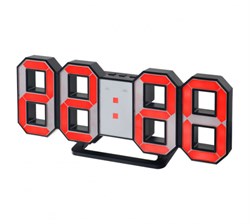 Часы-будильник Perfeo LUMINOUS PF-663 LED, черный корпус, красная подсветка - фото 28490