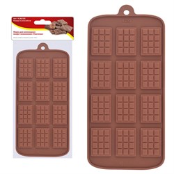 Форма силиконовая МультиДом VL80-335, для шоколадных  конфет "Плиточки" - фото 29276