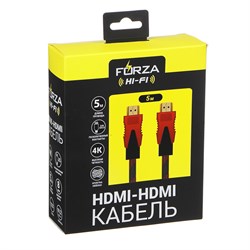 Кабель Forza 443-023  HDMI-HDMI 1, 4, 10, 2 Гбит/с, 5м, медь, пластик - фото 29504