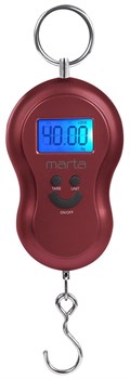 Весы Marta безмен МТ-1638 кухонные бордовый гранат - фото 29802