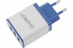 Устройство зарядное Energy ET-34 3 USB разъема, 2,1А, белый 104292 сетевое - фото 31877