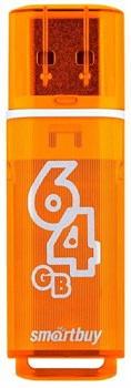 Накопитель USB Smartbuy флешка 64GB Glossy series Orange - фото 31930