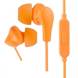 Наушники Perfeo ALPHA внутриканальные с микрофоном оранжевые - фото 33032