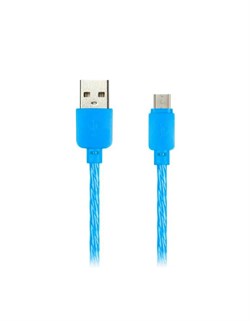 Кабель Smartbuy USB-microUSB 1м 2А Silicon iK-12SPS синий - фото 36135