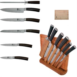 Набор ножей TalleR TR-2005 6 предметов на дерев.подставке + разделочная доска - фото 5575