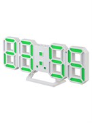 Часы-будильник Perfeo LUMINOUS 2 PF_B4922 LED, белый корпус, зеленая подсветка