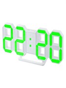 Часы-будильник Perfeo LUMINOUS PF-663 LED, белый корпус, зеленая подсветка