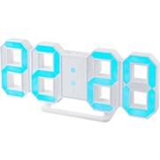 Часы-будильник Perfeo  LUMINOUS PF-663 LED, белый корпус, синяя подсветка