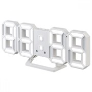 Часы-будильник Perfeo LED "LUMINOUS 2", белый корпус/ белая подсветка