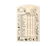 Доска разделочная MARMITON 17036 деревянная "Таблица мер и весов", 30*18,5*0,7 см
